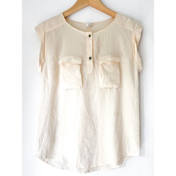 CLUB MONACO CREAM BLOUSE - Picture 1 of 8